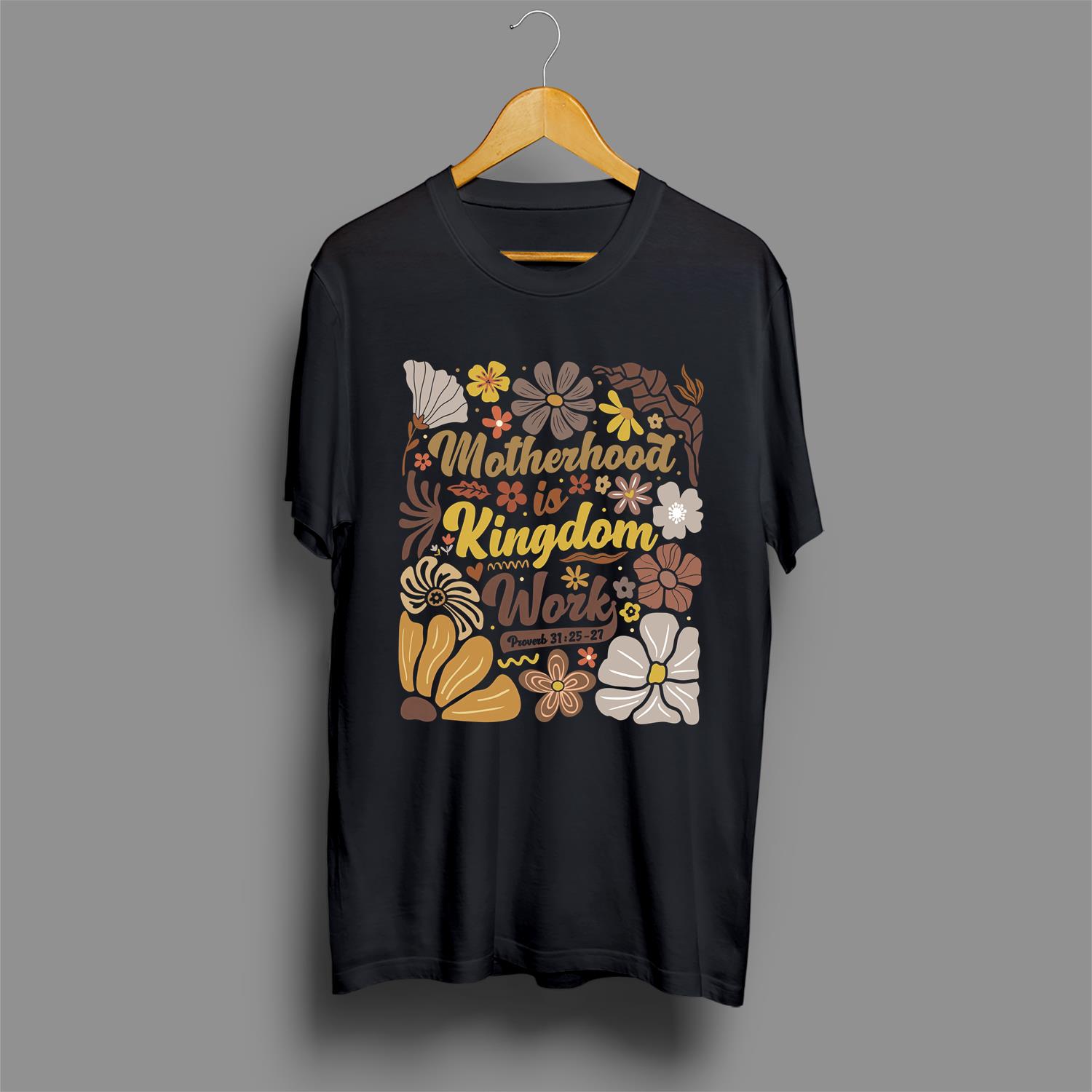 Boho Motherhood is Kingdom Work T-Shirt, Floral Mom T-Shirt, Mom T-Shirt, Christian Mama T-Shirt, Mothers Day T-Shirt, Floral Mama T-Shirt 1