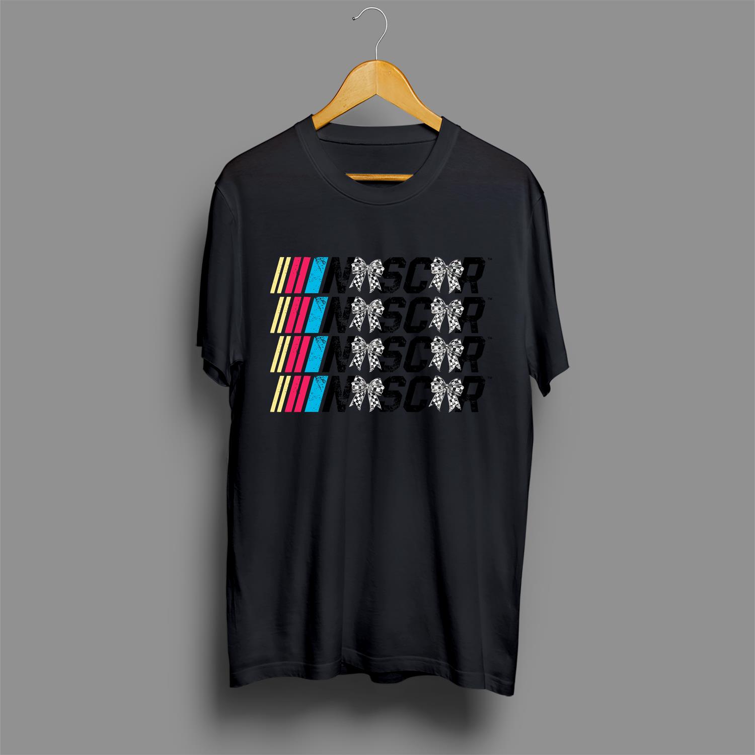 Vintage NASCAR Shirt, Retro Grunge Racing Coquette Tee, Comfort Colors Race Mom Shirt, If You Ain't First You're Last, Checkered Bows Casual Cotton