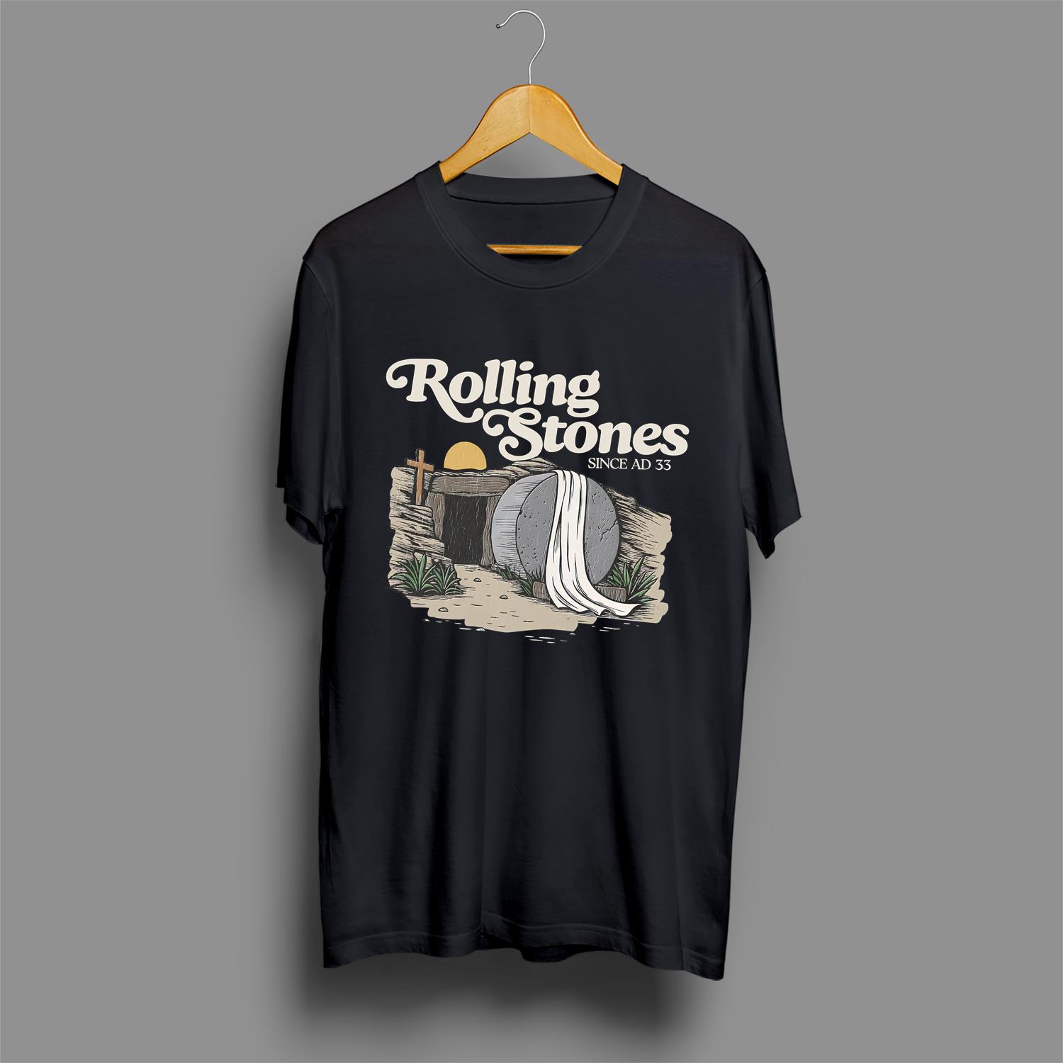 Comfort Colors Rolling Stones T-Shirt, Trendy Easter Clothing, Jesus Christ Shirt, Gift For Christian, Faith-Based Graphic Tee