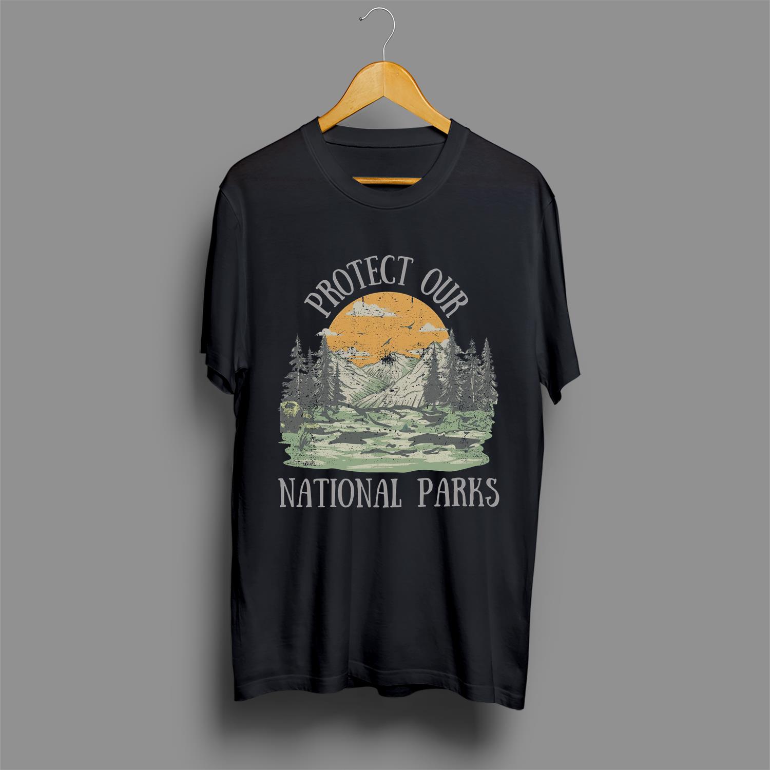 Vintage ‘Protect Our National Parks’ Comfort Colors Shirt – Retro National Park Conservation Tee, Unisex Eco-Friendly T-Shirt, Public Lands Wildlife Appare