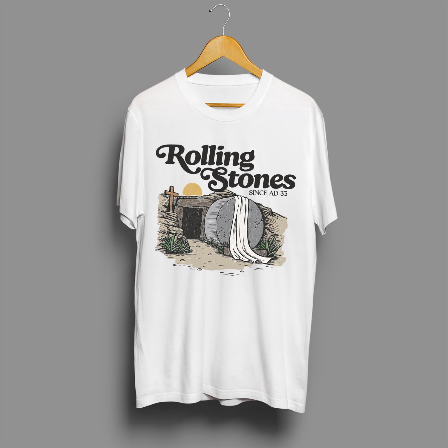 Comfort Colors Rolling Stones T-Shirt, Trendy Easter Clothing, Jesus Christ Shirt, Gift For Christian, Faith-Based Graphic Tee