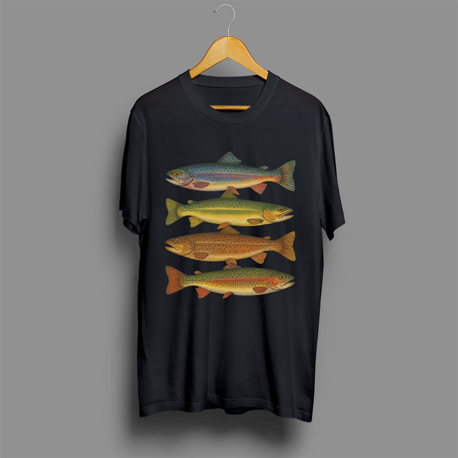 Comfort Colors Trout Fish Shirt, Vintage Fish Shirt, Rainbow Trout Fishing Merch, Fishing Lover Gifts